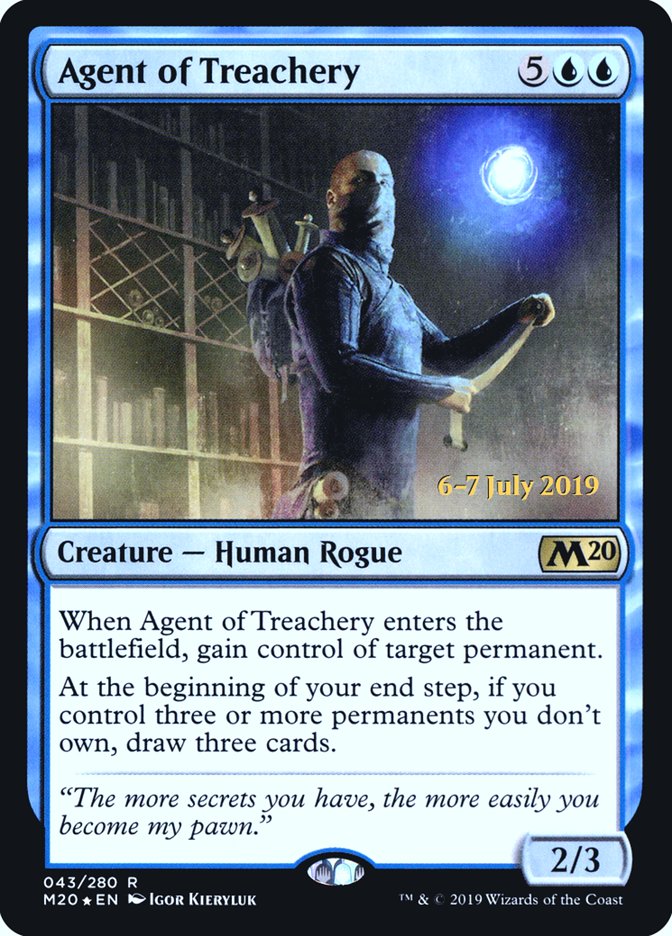 Agent of Treachery [Core Set 2020 Prerelease Promos] MTG Single Magic: The Gathering    | Red Claw Gaming