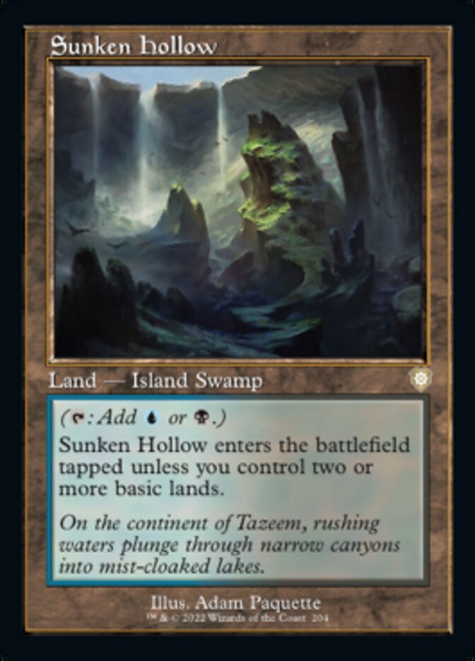 Sunken Hollow (Retro) [The Brothers' War Commander] MTG Single Magic: The Gathering    | Red Claw Gaming