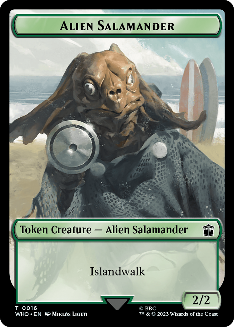 Alien // Alien Salamander Double-Sided Token [Doctor Who Tokens] MTG Single Magic: The Gathering    | Red Claw Gaming