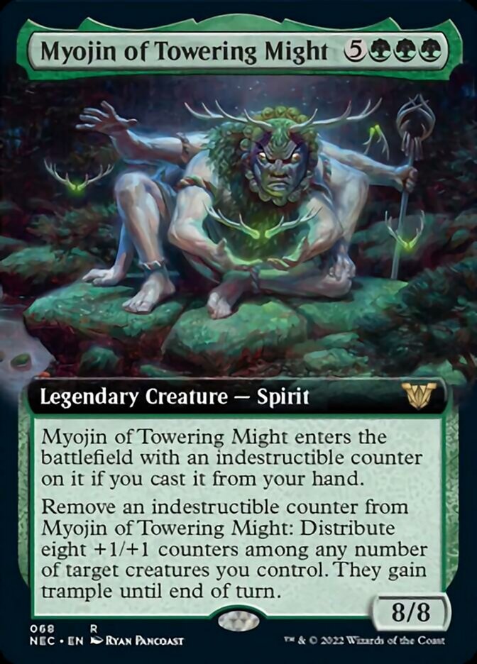 Myojin of Towering Might (Extended Art) [Kamigawa: Neon Dynasty Commander] MTG Single Magic: The Gathering    | Red Claw Gaming