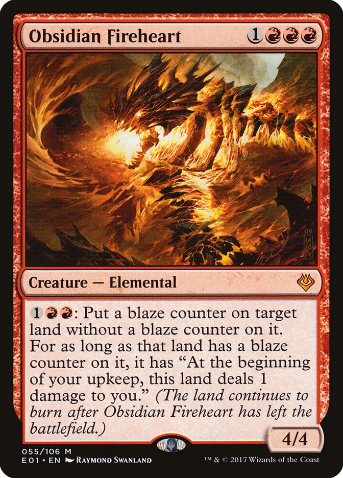 Obsidian Fireheart [Archenemy: Nicol Bolas] MTG Single Magic: The Gathering    | Red Claw Gaming