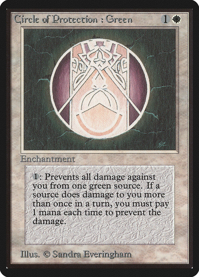 Circle of Protection: Green [Beta Edition] MTG Single Magic: The Gathering    | Red Claw Gaming