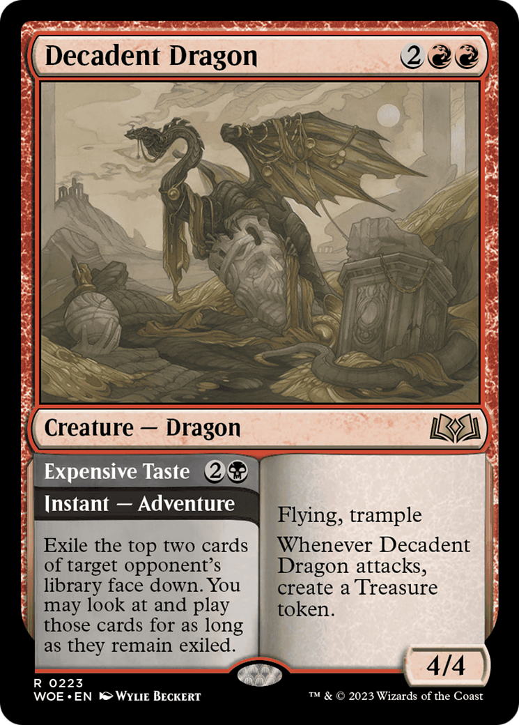 Decadent Dragon // Expensive Taste [Wilds of Eldraine] MTG Single Magic: The Gathering    | Red Claw Gaming