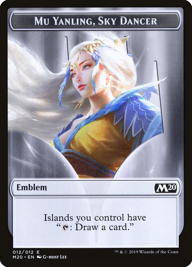 Mu Yanling, Sky Dancer Emblem [Core Set 2020 Tokens] MTG Single Magic: The Gathering    | Red Claw Gaming