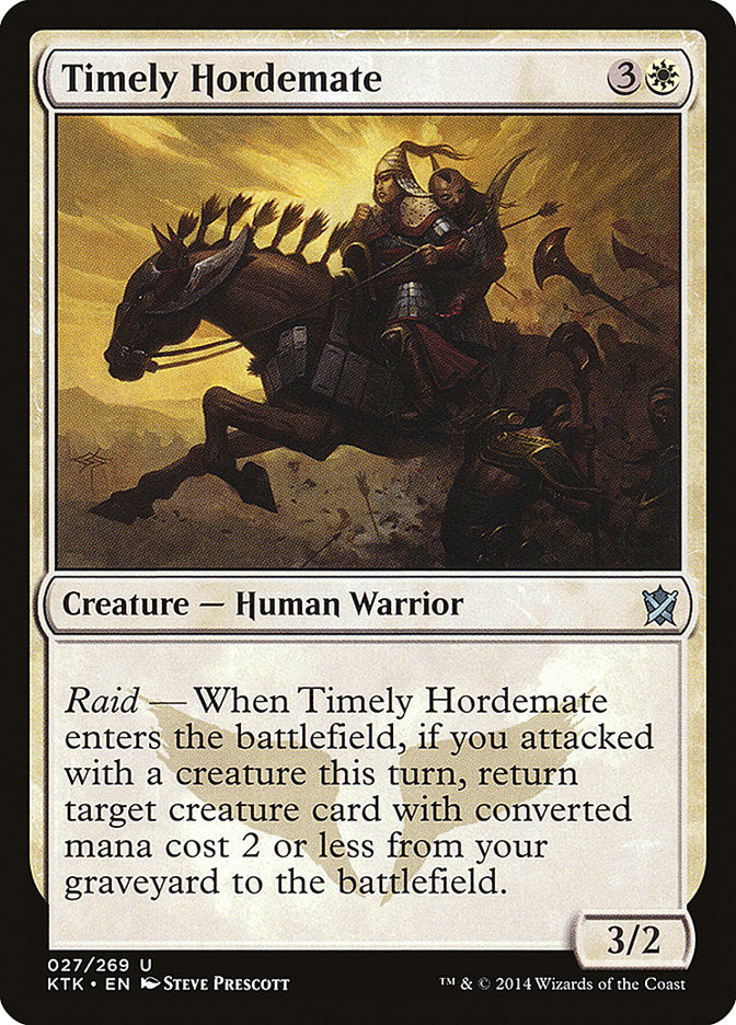 Timely Hordemate [Khans of Tarkir] MTG Single Magic: The Gathering    | Red Claw Gaming