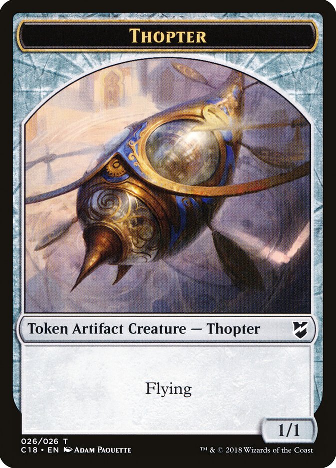 Cat Warrior // Thopter (026) Double-Sided Token [Commander 2018 Tokens] MTG Single Magic: The Gathering    | Red Claw Gaming