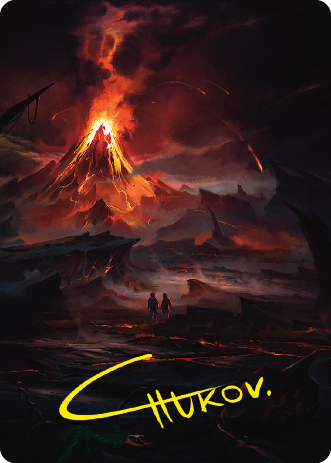 Valley of Gorgoroth Art Card (Gold-Stamped Signature) [The Lord of the Rings: Tales of Middle-earth Art Series] MTG Single Magic: The Gathering    | Red Claw Gaming