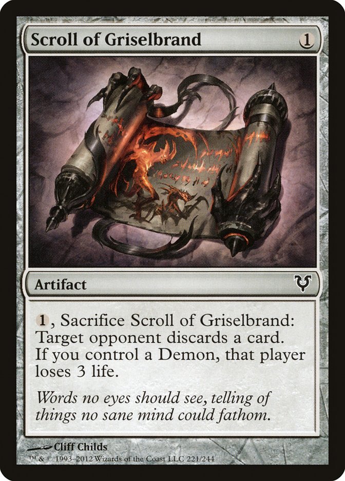 Scroll of Griselbrand [Avacyn Restored] MTG Single Magic: The Gathering    | Red Claw Gaming