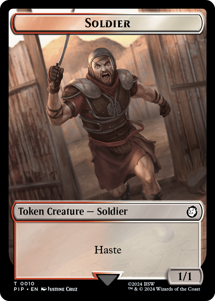 Soldier (010) // Food (012) Double-Sided Token [Fallout Tokens] MTG Single Magic: The Gathering    | Red Claw Gaming