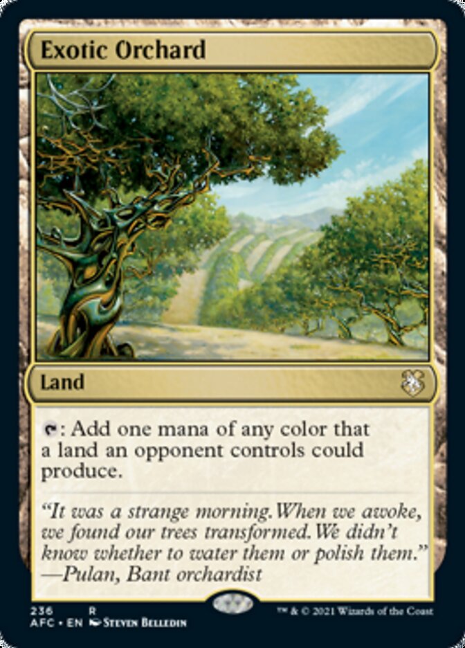 Exotic Orchard [Dungeons & Dragons: Adventures in the Forgotten Realms Commander] MTG Single Magic: The Gathering    | Red Claw Gaming