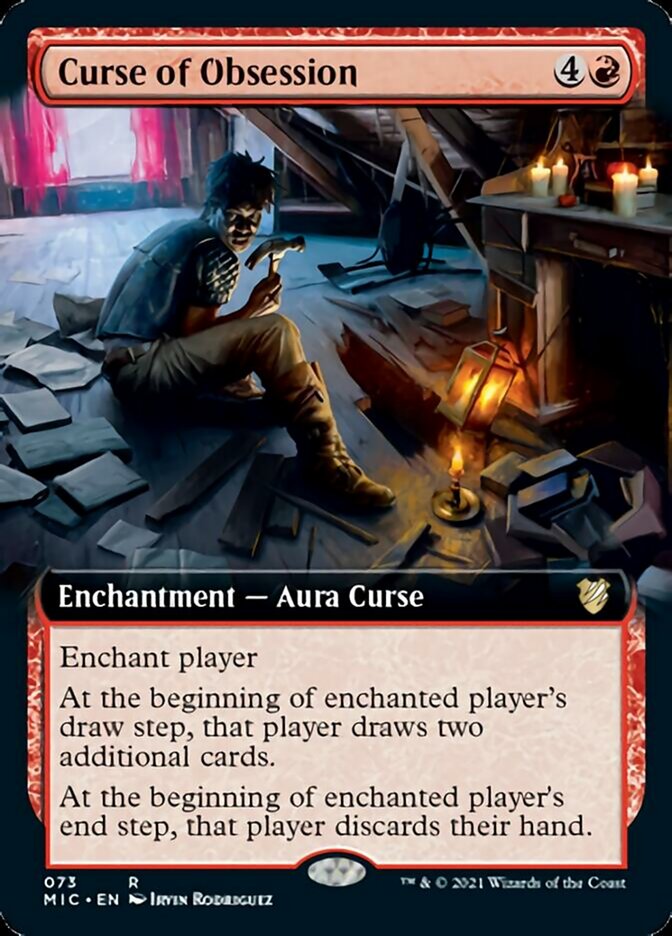 Curse of Obsession (Extended Art) [Innistrad: Midnight Hunt Commander] MTG Single Magic: The Gathering    | Red Claw Gaming
