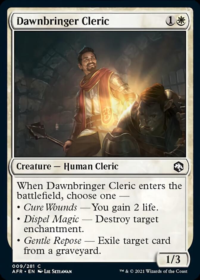 Dawnbringer Cleric [Dungeons & Dragons: Adventures in the Forgotten Realms] MTG Single Magic: The Gathering    | Red Claw Gaming