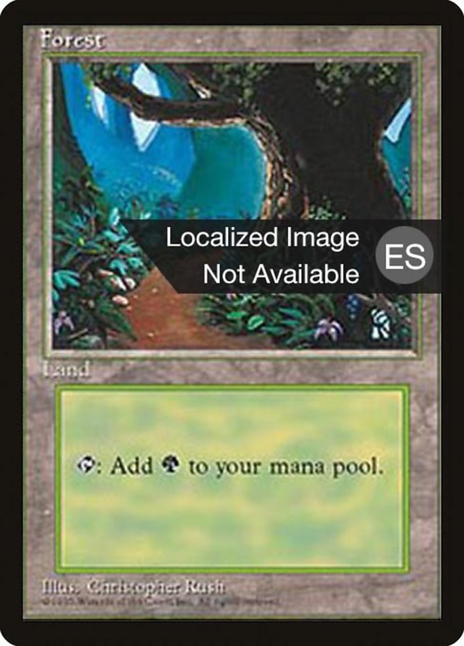 Forest (B) [Fourth Edition (Foreign Black Border)] MTG Single Magic: The Gathering    | Red Claw Gaming