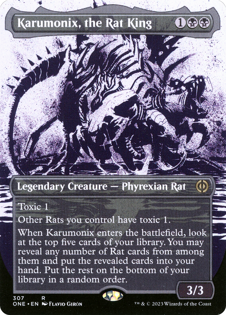 Karumonix, the Rat King (Borderless Ichor) [Phyrexia: All Will Be One] MTG Single Magic: The Gathering    | Red Claw Gaming