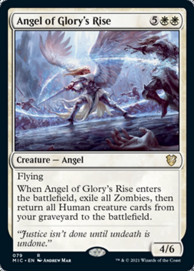 Angel of Glory's Rise [Innistrad: Midnight Hunt Commander] MTG Single Magic: The Gathering    | Red Claw Gaming