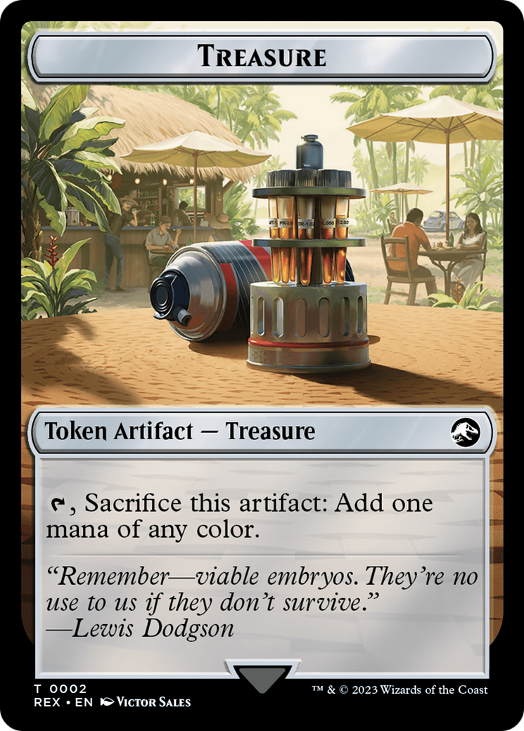 Treasure (0002) // Golem Double-Sided Token [Jurassic World Collection Tokens] MTG Single Magic: The Gathering    | Red Claw Gaming