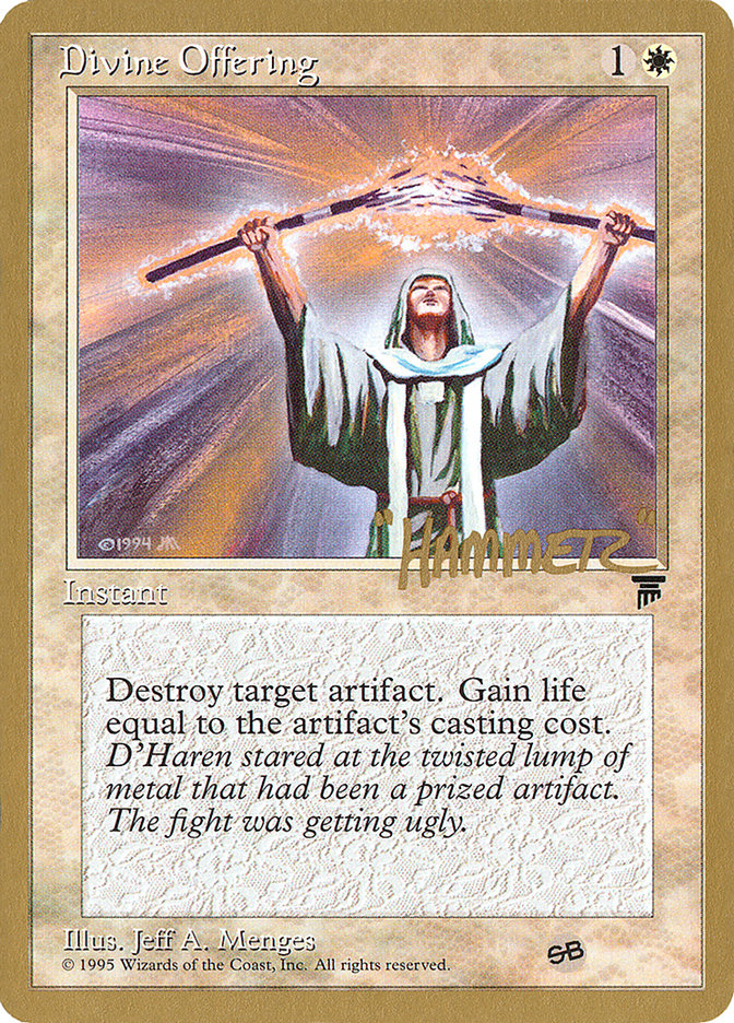 Divine Offering (Shawn "Hammer" Regnier) (SB) [Pro Tour Collector Set] MTG Single Magic: The Gathering    | Red Claw Gaming