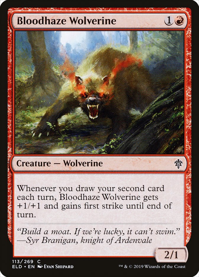 Bloodhaze Wolverine [Throne of Eldraine] MTG Single Magic: The Gathering    | Red Claw Gaming