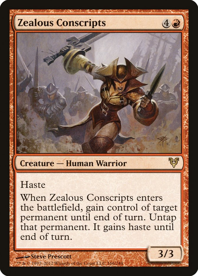 Zealous Conscripts [Avacyn Restored] MTG Single Magic: The Gathering    | Red Claw Gaming