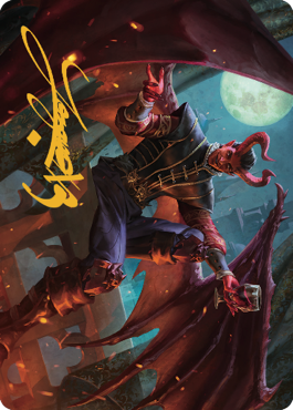 Raphael, Fiendish Savior Art Card (40) (Gold-Stamped Signature) [Commander Legends: Battle for Baldur's Gate Art Series] MTG Single Magic: The Gathering    | Red Claw Gaming