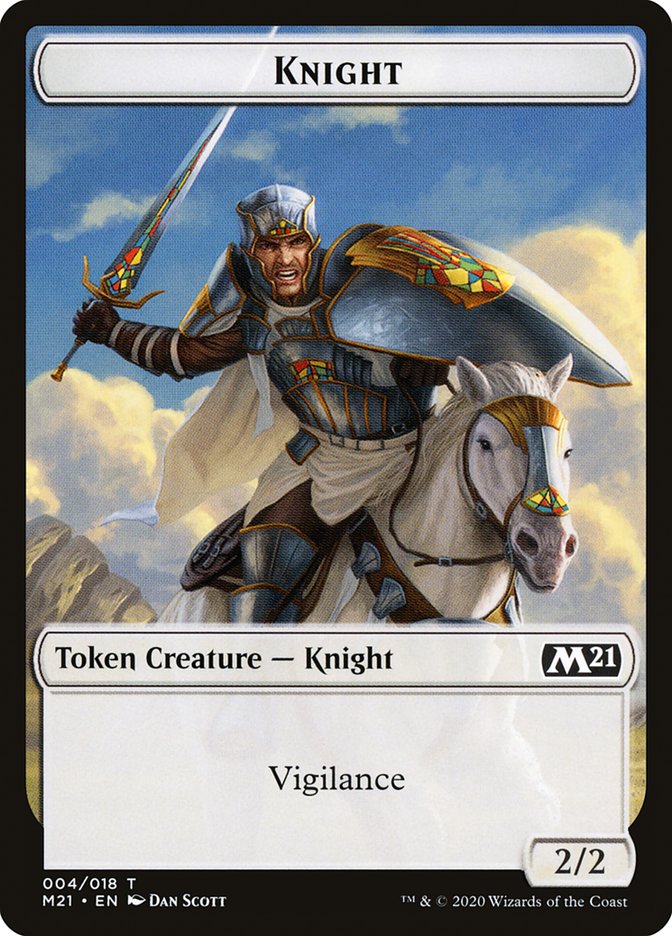 Angel // Knight Double-Sided Token [Core Set 2021 Tokens] MTG Single Magic: The Gathering    | Red Claw Gaming