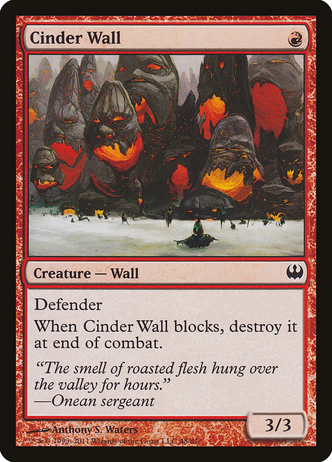 Cinder Wall [Duel Decks: Knights vs. Dragons] MTG Single Magic: The Gathering    | Red Claw Gaming