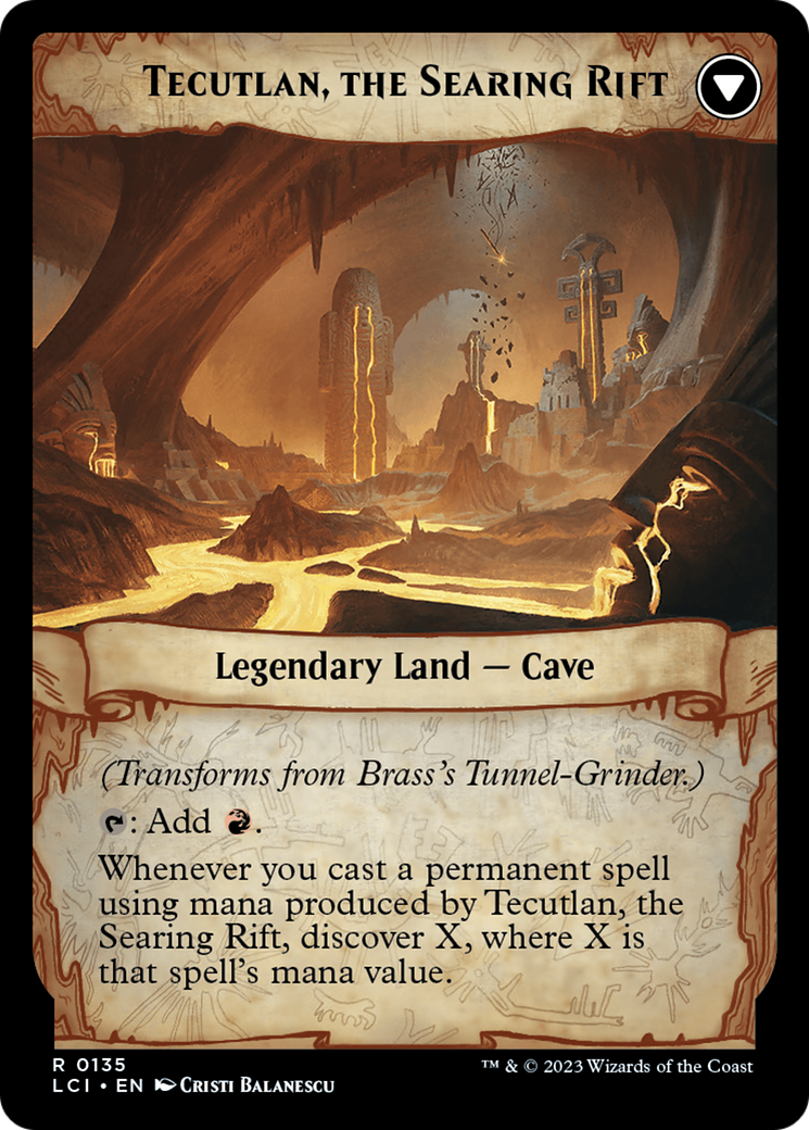 Brass's Tunnel-Grinder // Tecutlan, the Searing Rift [The Lost Caverns of Ixalan Prerelease Cards] MTG Single Magic: The Gathering    | Red Claw Gaming