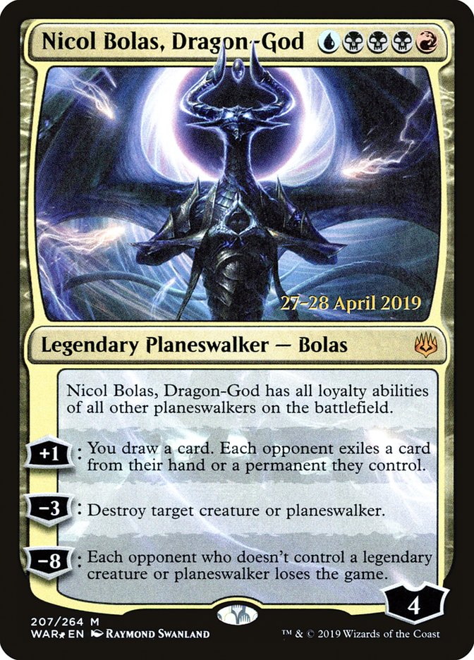 Nicol Bolas, Dragon-God [War of the Spark Prerelease Promos] MTG Single Magic: The Gathering    | Red Claw Gaming
