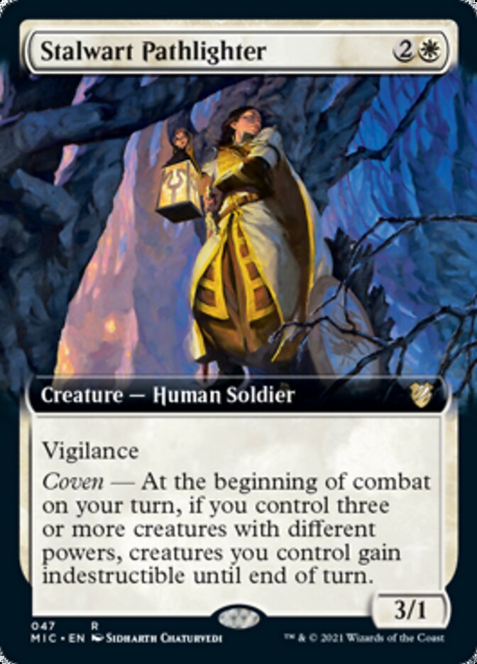 Stalwart Pathlighter (Extended Art) [Innistrad: Midnight Hunt Commander] MTG Single Magic: The Gathering    | Red Claw Gaming