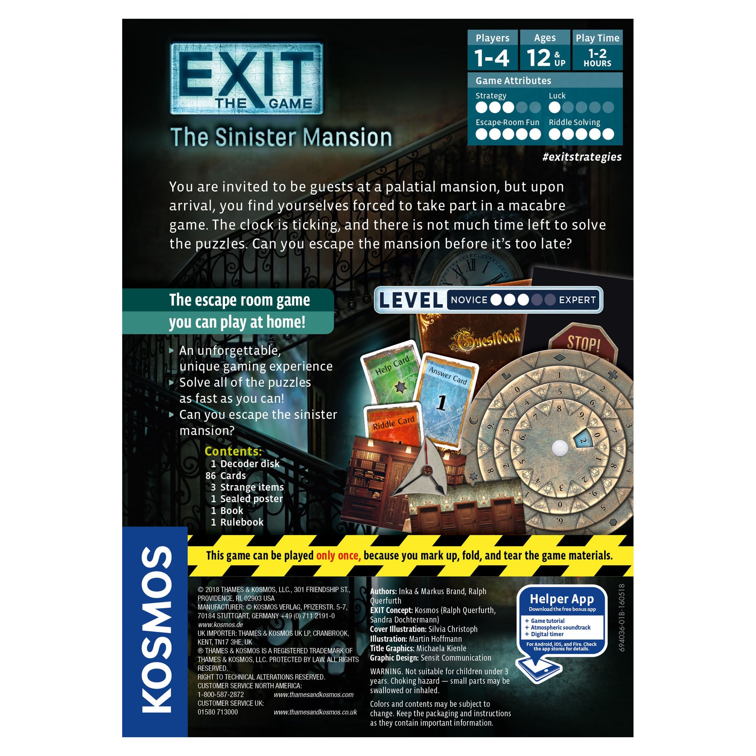Exit: The Game – The Sinister Mansion Board Games Kosmos    | Red Claw Gaming