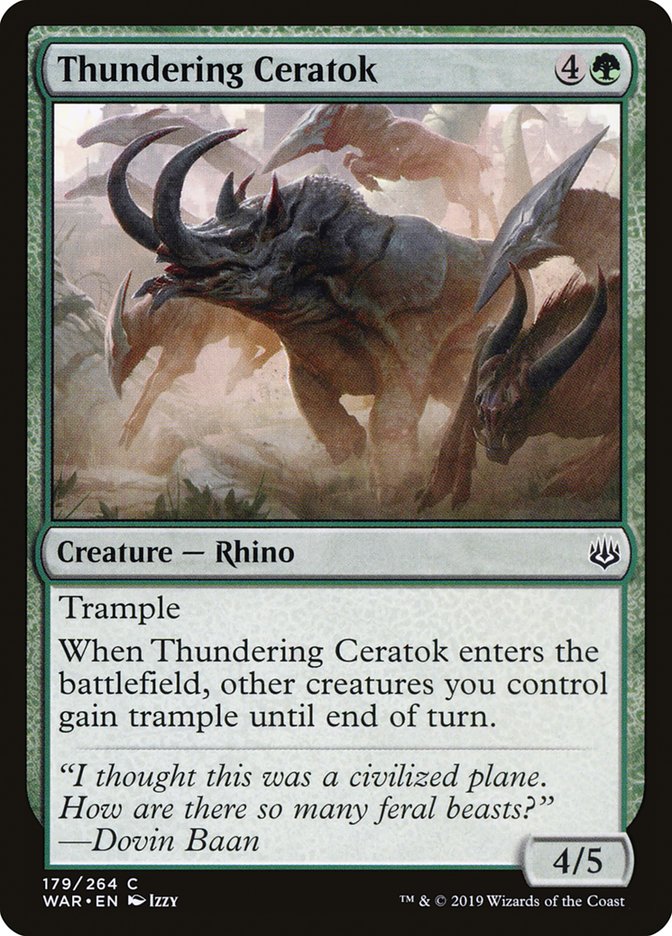 Thundering Ceratok [War of the Spark] MTG Single Magic: The Gathering    | Red Claw Gaming
