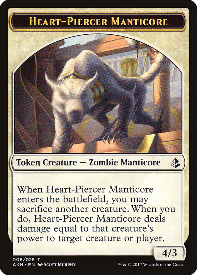 Heart-Piercer Manticore Token [Amonkhet Tokens] MTG Single Magic: The Gathering    | Red Claw Gaming