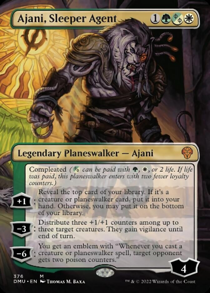 Ajani, Sleeper Agent (Borderless) (376) [Dominaria United] MTG Single Magic: The Gathering    | Red Claw Gaming