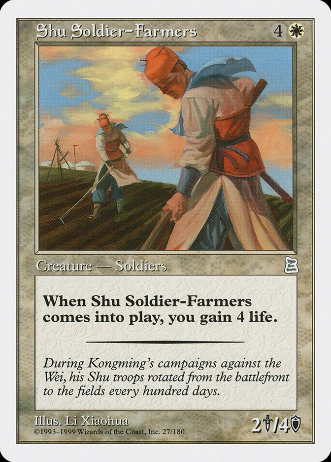 Shu Soldier-Farmers [Portal Three Kingdoms] MTG Single Magic: The Gathering    | Red Claw Gaming