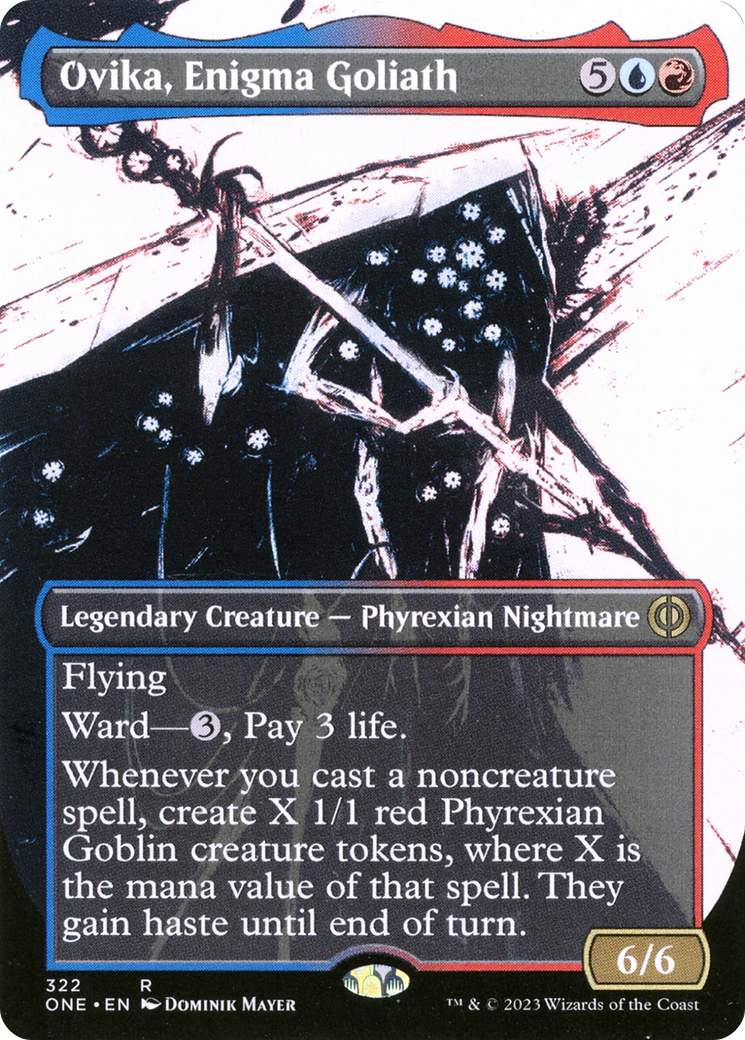 Ovika, Enigma Goliath (Borderless Ichor) [Phyrexia: All Will Be One] MTG Single Magic: The Gathering    | Red Claw Gaming