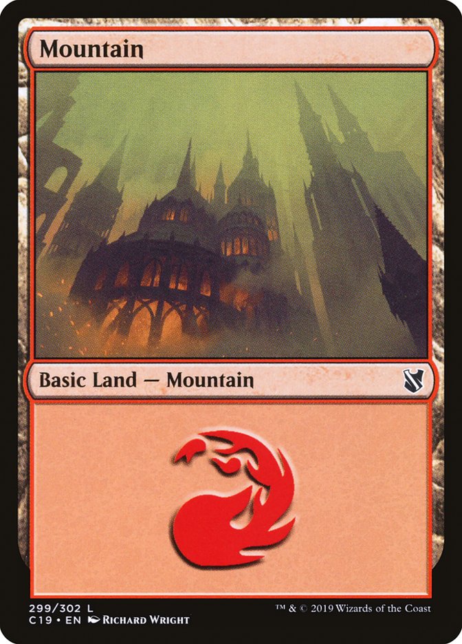 Mountain (299) [Commander 2019] MTG Single Magic: The Gathering    | Red Claw Gaming