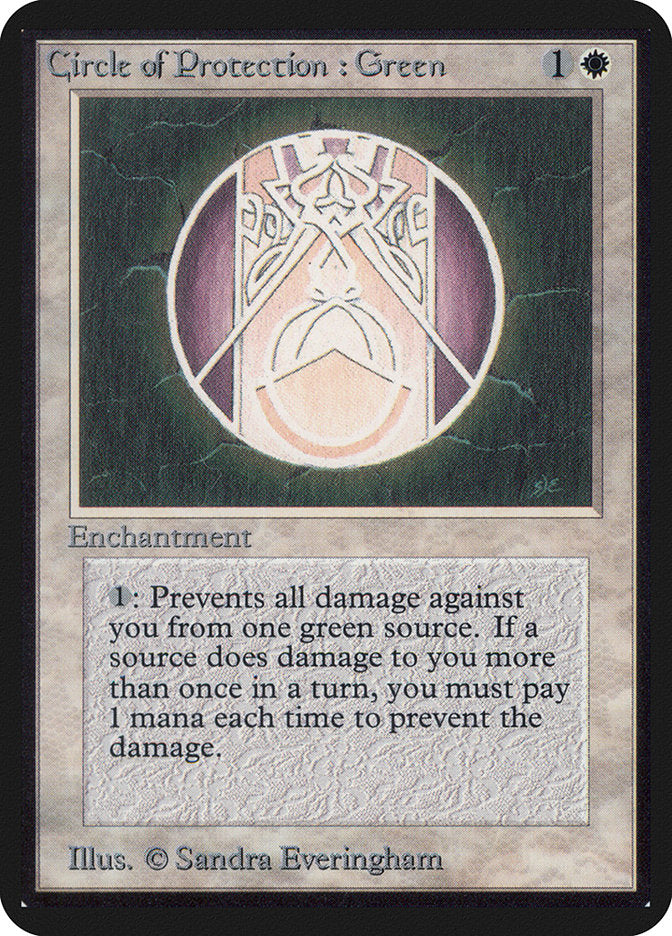 Circle of Protection: Green [Alpha Edition] MTG Single Magic: The Gathering    | Red Claw Gaming