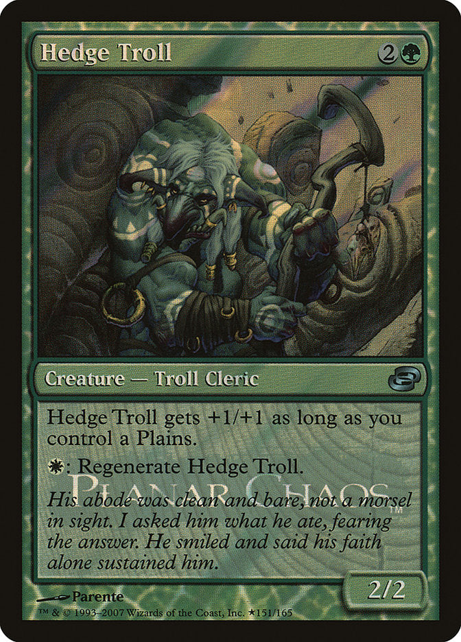 Hedge Troll [Planar Chaos Promos] MTG Single Magic: The Gathering    | Red Claw Gaming