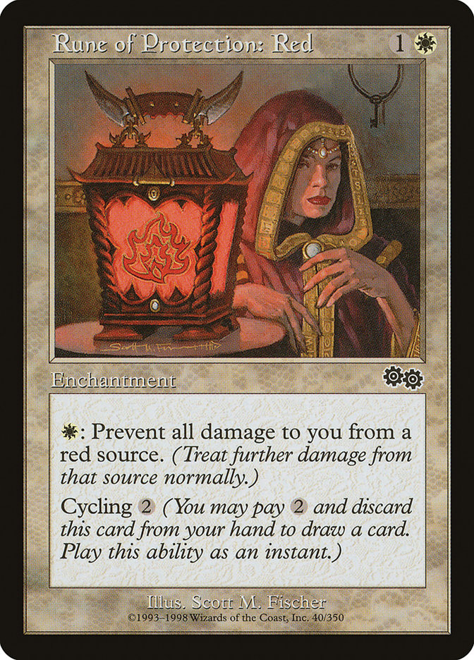 Rune of Protection: Red [Urza's Saga] MTG Single Magic: The Gathering    | Red Claw Gaming