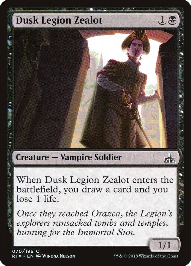 Dusk Legion Zealot [Rivals of Ixalan] MTG Single Magic: The Gathering    | Red Claw Gaming
