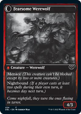 Fearful Villager // Fearsome Werewolf [Innistrad: Double Feature] MTG Single Magic: The Gathering    | Red Claw Gaming