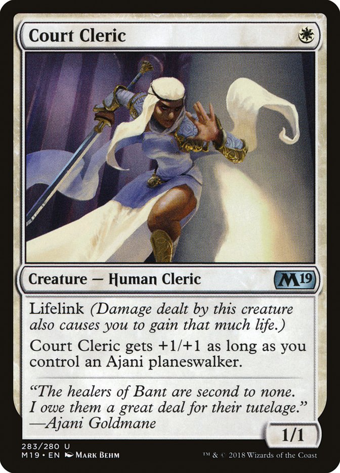 Court Cleric [Core Set 2019] MTG Single Magic: The Gathering    | Red Claw Gaming