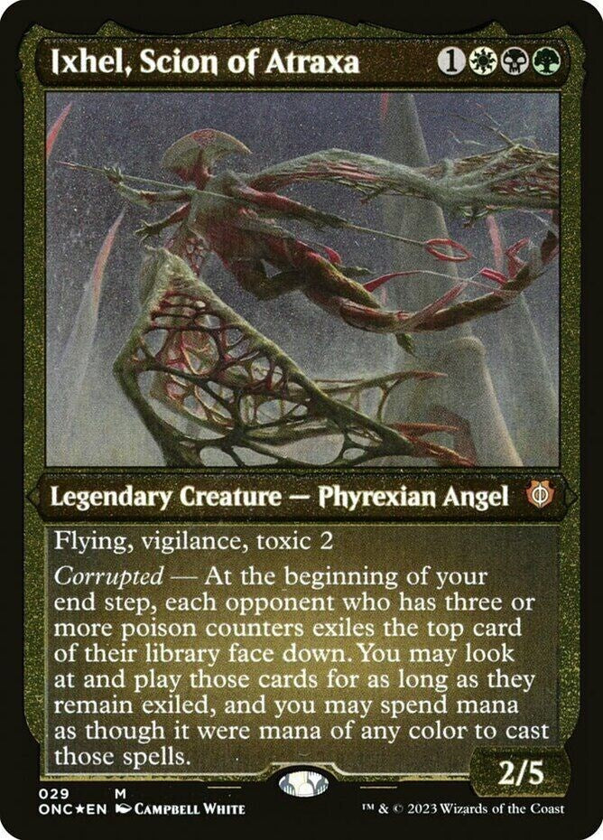 Ixhel, Scion of Atraxa (Foil Etched) (Display Commander) [Phyrexia: All Will Be One Commander] MTG Single Magic: The Gathering    | Red Claw Gaming