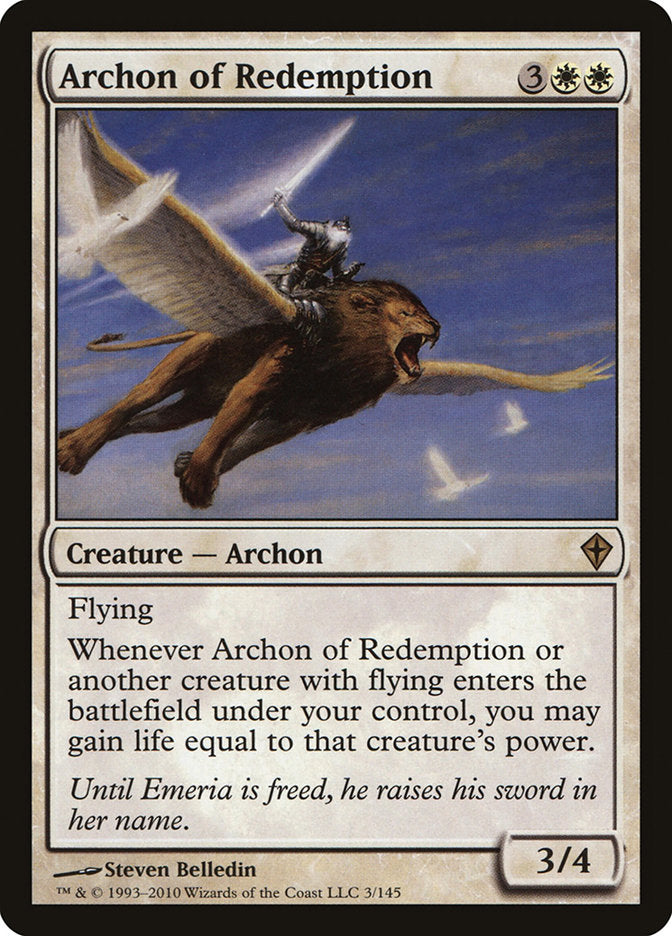 Archon of Redemption [Worldwake] MTG Single Magic: The Gathering    | Red Claw Gaming