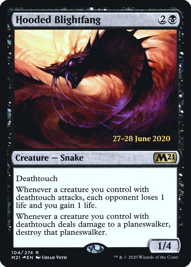 Hooded Blightfang [Core Set 2021 Prerelease Promos] MTG Single Magic: The Gathering    | Red Claw Gaming
