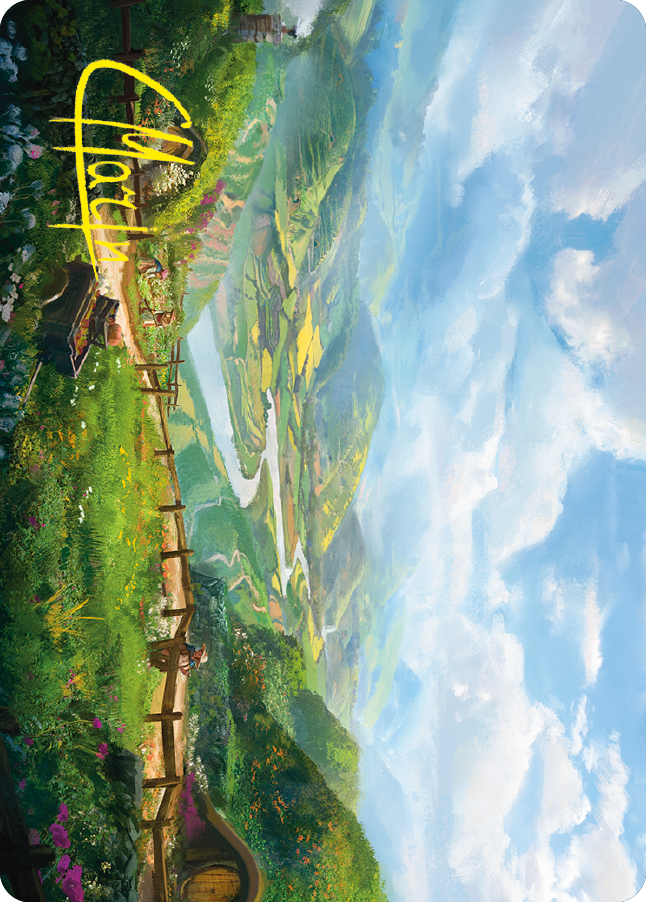 Plains Art Card (Gold-Stamped Signature) [The Lord of the Rings: Tales of Middle-earth Art Series] MTG Single Magic: The Gathering    | Red Claw Gaming