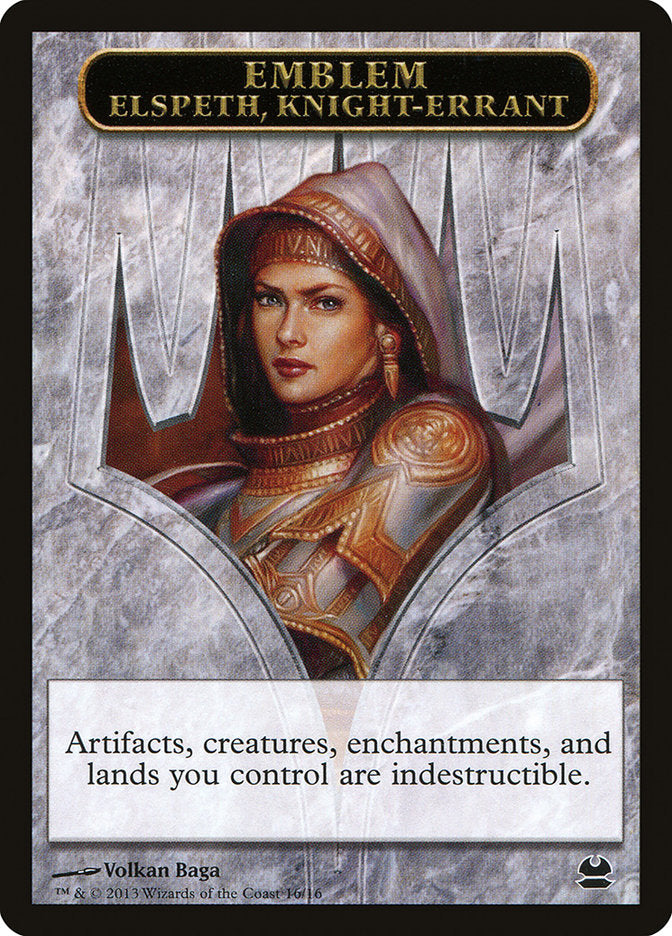 Elspeth, Knight-Errant Emblem [Modern Masters Tokens] MTG Single Magic: The Gathering    | Red Claw Gaming