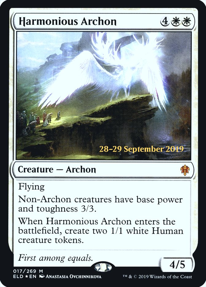 Harmonious Archon [Throne of Eldraine Prerelease Promos] MTG Single Magic: The Gathering    | Red Claw Gaming