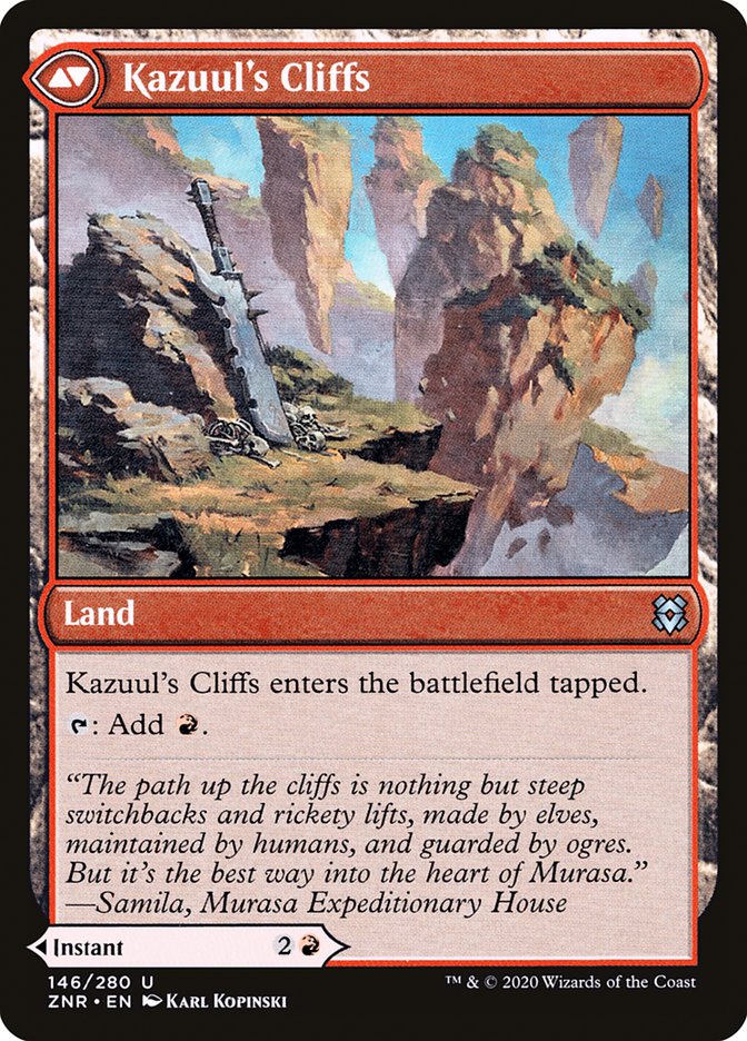 Kazuul's Fury // Kazuul's Cliffs [Zendikar Rising] MTG Single Magic: The Gathering    | Red Claw Gaming