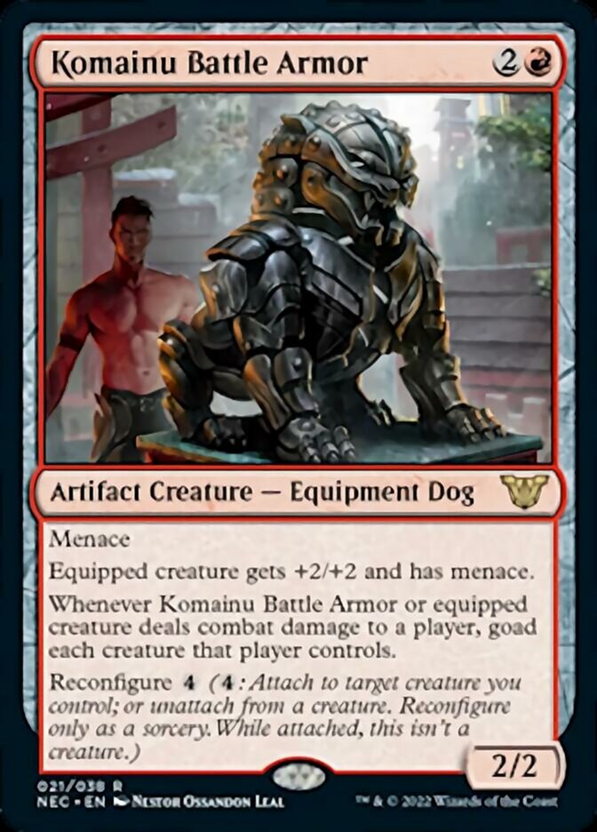 Komainu Battle Armor [Kamigawa: Neon Dynasty Commander] MTG Single Magic: The Gathering    | Red Claw Gaming